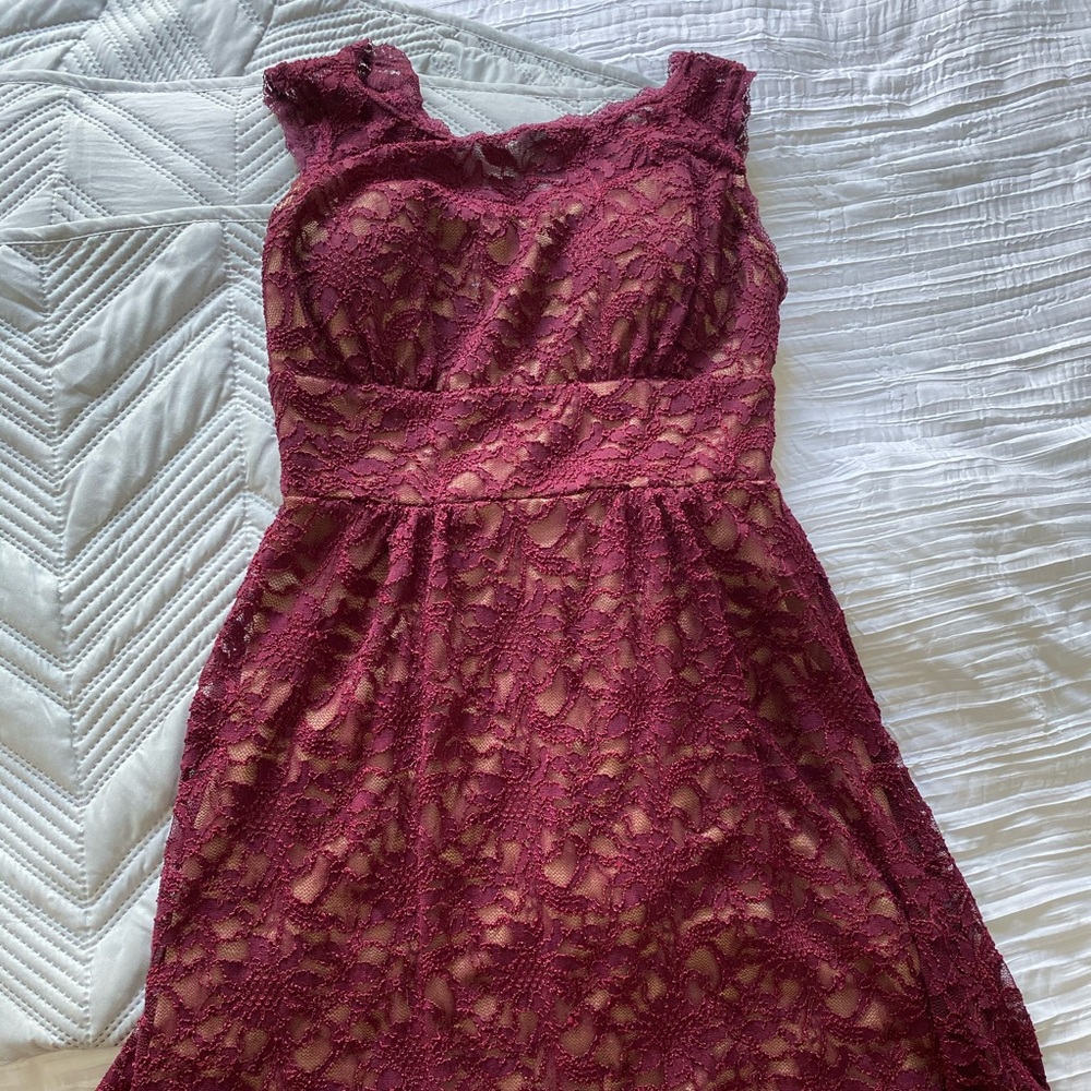 Burgundy lace dress